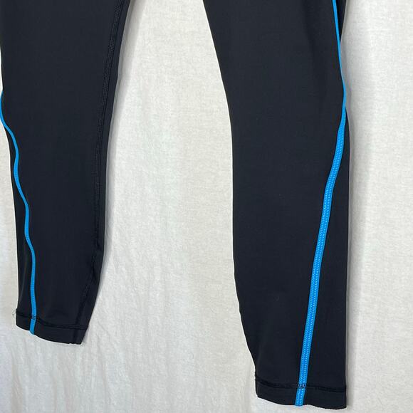 Lululemon Run Pace Leggings Black Beach Blanket Blue White‎ Size 8 - Picture 6 of 10